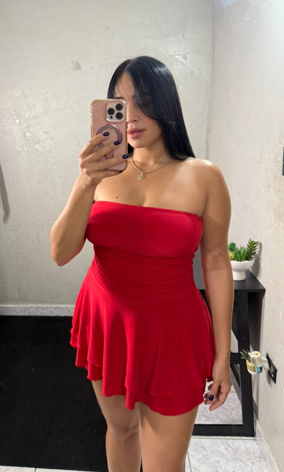 Strapless Ruched Mini Dress