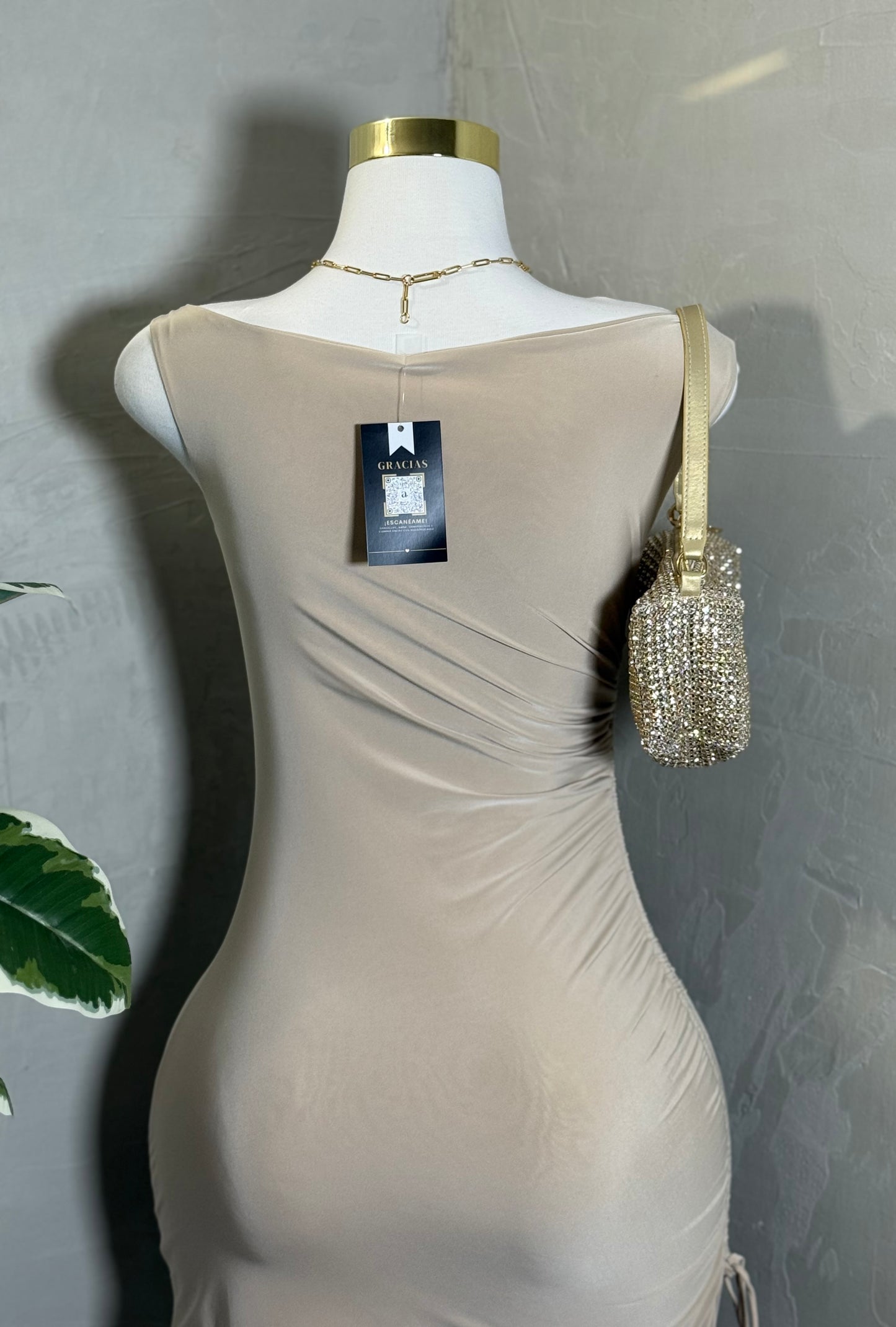 Mini dress taupe