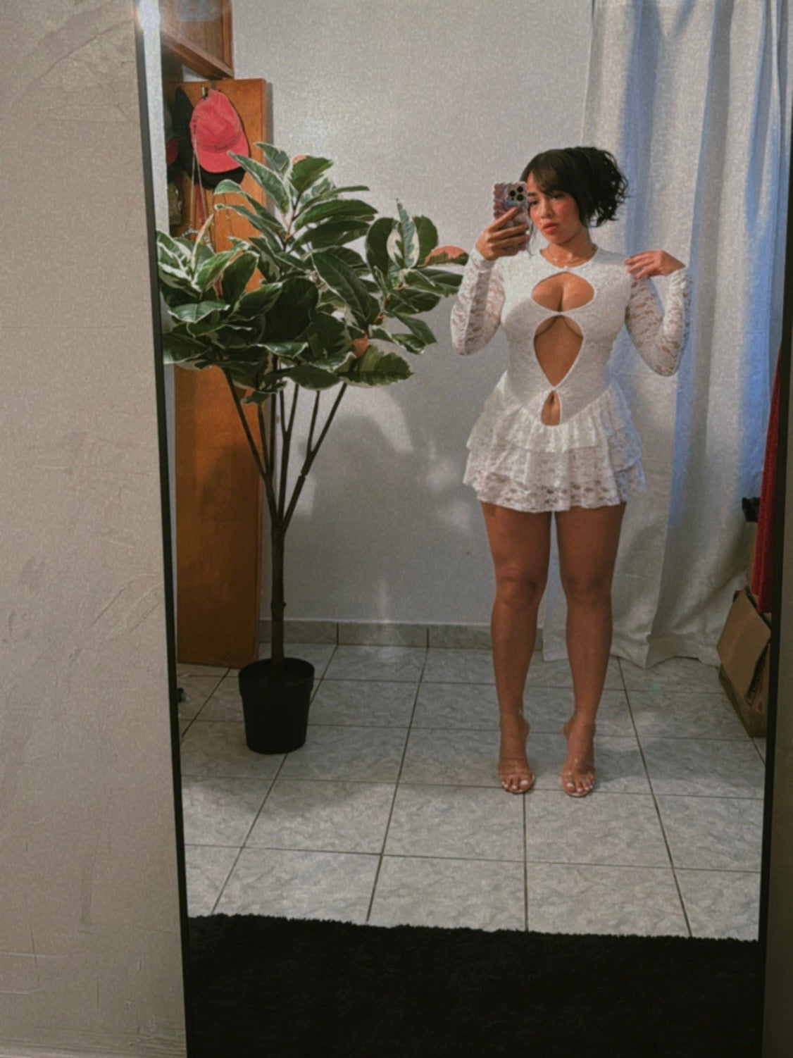 Lace whispers Bodysuit Dress