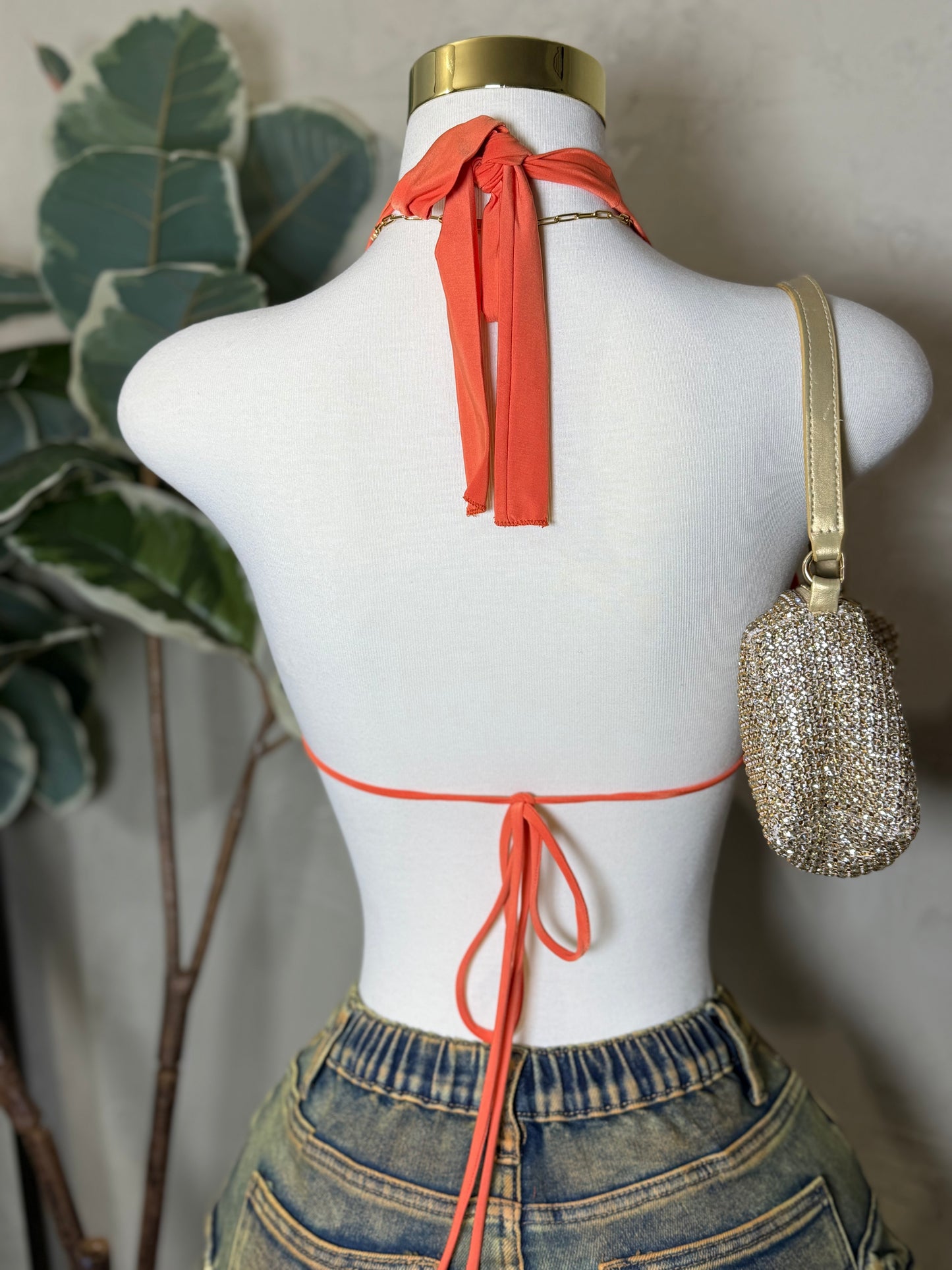 Open back top Orange
