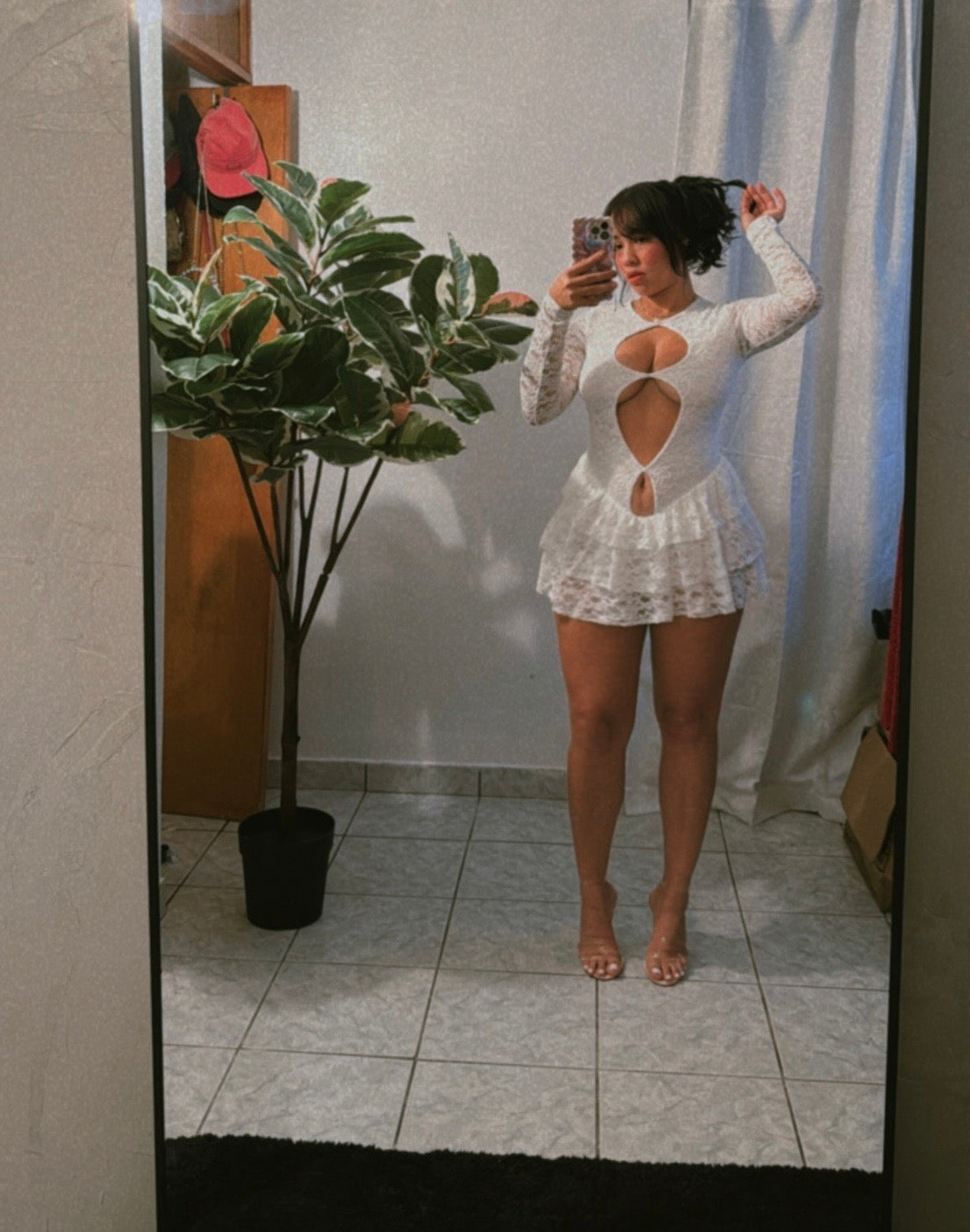 Lace whispers Bodysuit Dress