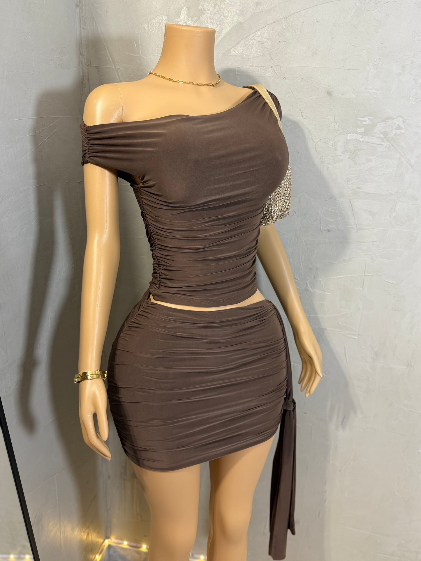 Brown Asymmetrical Set