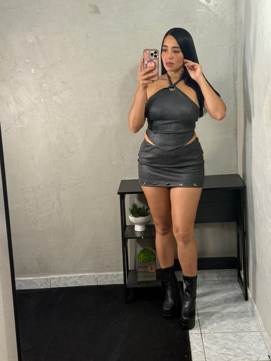 Halter top and mini skirt set