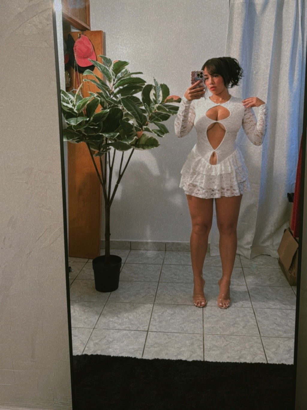 Lace whispers Bodysuit Dress