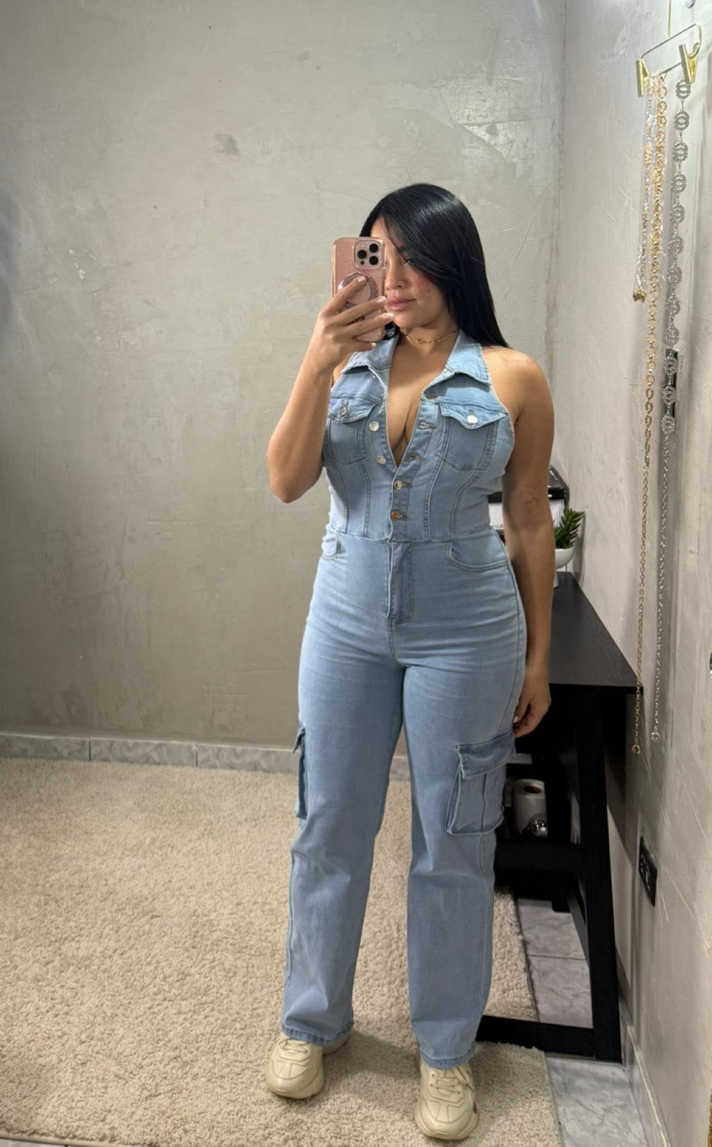 Denim Straightleg Jumpsuit