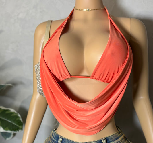 Open back top Orange