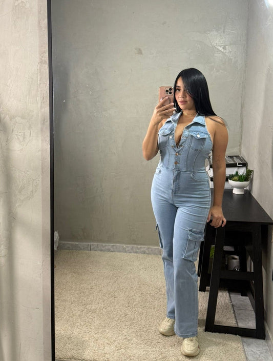 Denim Straightleg Jumpsuit