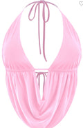 Cowl neck open Pink top