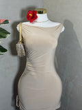 Mini dress taupe