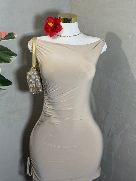 Mini dress taupe