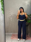 Navy Polka Dot Set